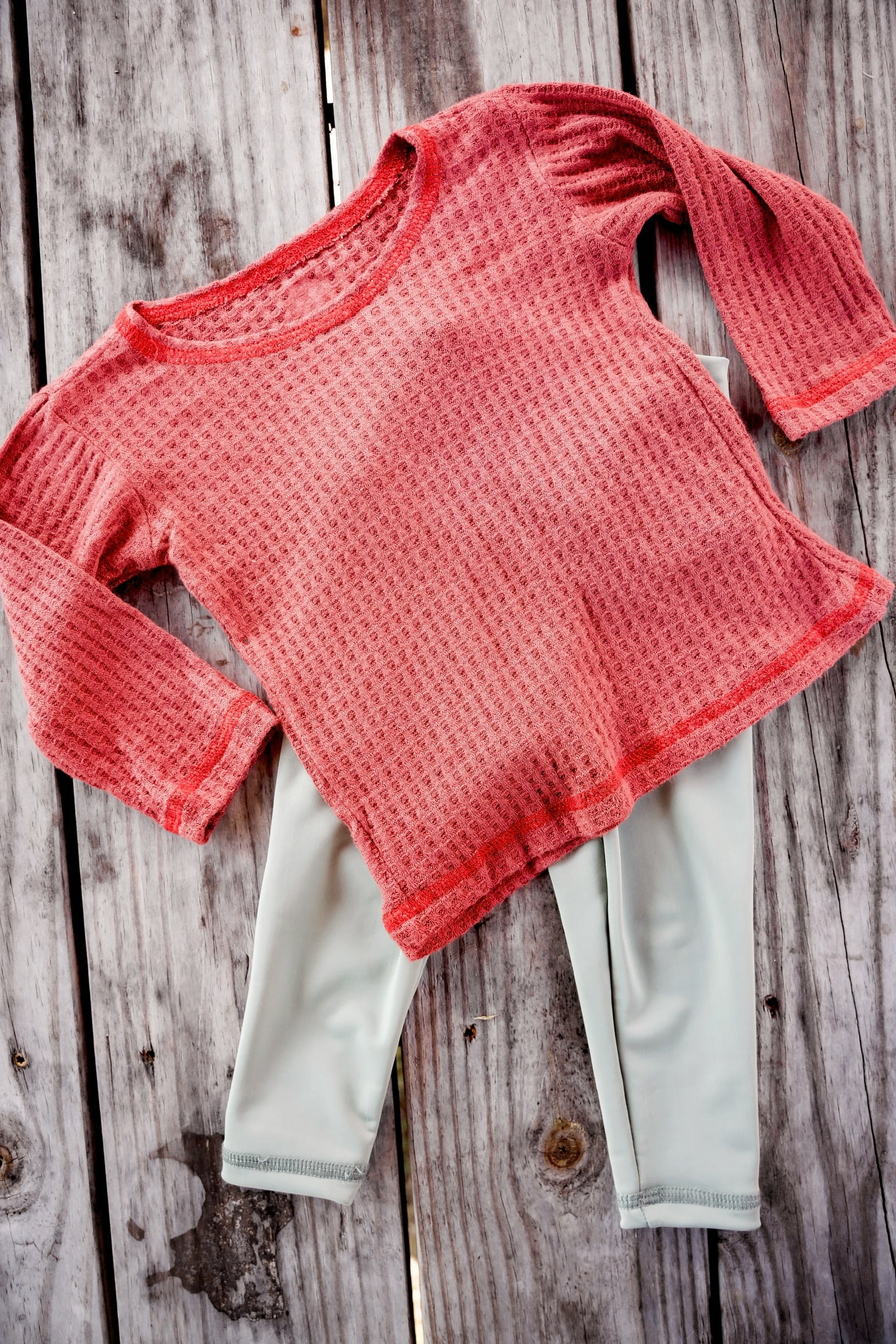 Burnt orange waffle deals knit sweater